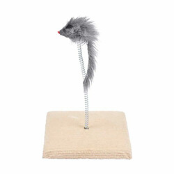 Paris Prix Jouet pour Chat Souris Ressort sur Plateau 16cm Gris