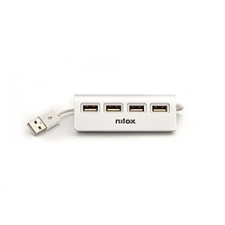 Hub USB Nilox NXHUB04ALU2 Noir Gris Multicouleur 