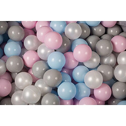 MeowBaby Jeu de Balles en Plastique, 200 Balles: Bleu Ciel/Rose Pastel/Perle/Gris 