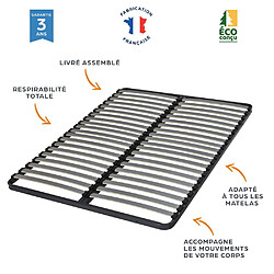 Avis Ebac Matelas mousse + Sommier métal C220 140x190 Melissa - Hauteur 13 cm - Soutien ferme