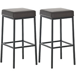 Non Lot de 2 tabourets de bar Montreal 85 simili cuir noir 