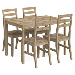 Maison Chic Table + chaises à manger| Ensemble de 5 salle à manger Bois d'acacia solide -GKD36058