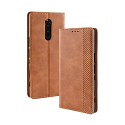 Etui en PU style vintage marron pour votre Sony Xperia XZ4