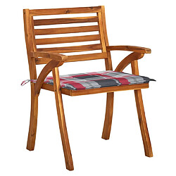 Acheter Maison Chic Lot de 4 Chaises de jardin,Fauteuil d'extérieur avec coussins Bois de teck solide -MN24677