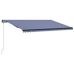 Maison Chic Store banne | Auvent rétractable de porte | Marquise Brise-soleil automatique 600x300 cm Bleu et blanc -GKD37118