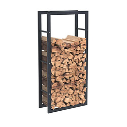 Bcelec HHWPF0019 Rangement à bois en acier noir 125*60*25CM, rack pour bois de chauffage, range-bûches