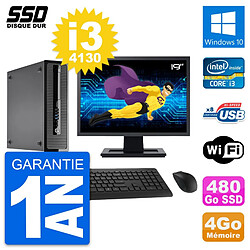 PC HP ProDesk 400 G1 SFF Ecran 19" i3-4130 RAM 4Go SSD 480Go Windows 10 Wifi · Occasion 