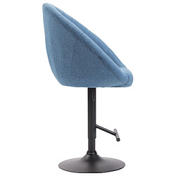 Avis Decoshop26 Tabouret de bar design moderne forme œuf capitonné avec repose-pieds en métal noir tissu bleu TDB10321