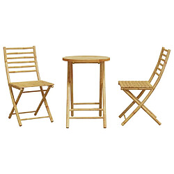 Avis vidaXL Ensemble de bistro 3 pcs bambou