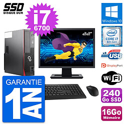 PC Fujitsu D556 DT Ecran 22" Intel i7-6700 RAM 16Go SSD 240Go Windows 10 Wifi - Occasion