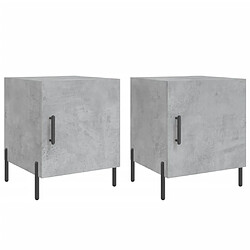 Maison Chic Lot de 2 Tables de chevet,Table de nuit,Table d'appoint pour salon gris béton 40x40x50 cm bois d’ingénierie -MN33420