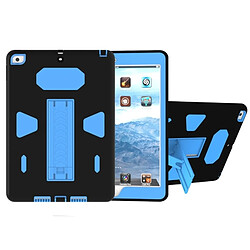 Wewoo Coque bleu et noir pour iPad 9,7 pouces 2017 PC + Silicone Antichoc Housse de protection arrière avec support +