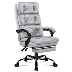 ALFORDSON Chaise de Bureau pour Ordinateur Siège en Tissu Recliner Gaming Gris 