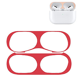 Wewoo Pour Apple AirPods Pro Étui de protection casque sans fil Autocollant protecteur en métal Rouge 