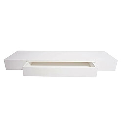 Acheter Mendler Étagère murale HWC-H37, étagère suspendue, tiroir, en bois massif 8x80x25cm ~ blanc