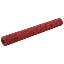 vidaXL Grillage Acier avec revêtement en PVC 25x1,2 m Rouge 