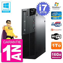 PC Lenovo ThinkCentre M82 SFF i7-3770 RAM 16Go Disque 1To Graveur DVD Wifi W7 · Occasion 