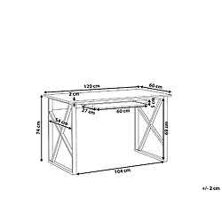 Beliani Bureau effet bois foncé / noir 120 x 60 cm DARBY