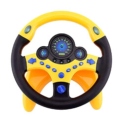 Volant co-pilote de simulation avec base pour jouet de voiture pour enfants, jaune