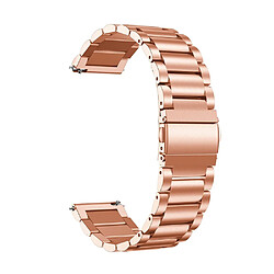 Acheter Wewoo Bracelet pour montre connectée Applicable à la génération Ticwatch / Moto360 Deuxième 460 / Samsung GearS3 / Huawei GT Universal 22 mm en acier inoxydable papillon boucle trois perles or rose