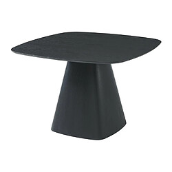 Avis Vente-Unique Table à manger 4 personnes placage frêne - Noir - MINAZELA