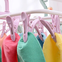 Avis Wewoo Séchoir pliant à 12 clips Chaussettes de sous-vêtements Clip Rack de vêtements multifonctionnel Vert bonbon