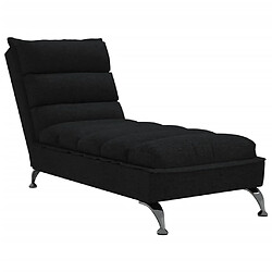 vidaXL Chaise longue avec coussins noir tissu