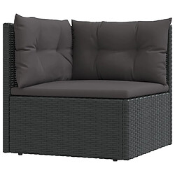 Acheter vidaXL Salon de jardin 5 pcs avec coussins Noir Résine tressée