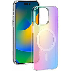 BigBen Connected Coque Compatible MagSafe Hybride aux Reflets Holographiques pour iPhone 15 Pro Multicolore