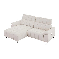 Acheter Vente-Unique Canapé d'angle gauche relax électrique en tissu texturé beige CELTIMO