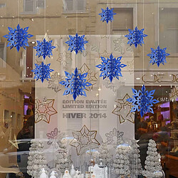 Wewoo 2 ensembles hiver Noël 3D décorations de flocon de neige fenêtre centres commerciaux Disposition de magasin Fournitures Suspendus Ornements Pendentif Suspendu Deep Blue