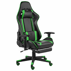 Maison Chic Chaise de jeu, Chaise gaming pivotante avec repose-pied, Fauteuil gamer,Chaise de Bureau Vert PVC -GKD91709