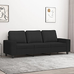 vidaXL Canapé à 3 places Noir 180 cm Tissu 