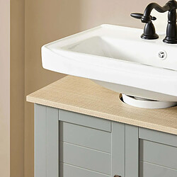 SoBuy BZR69-II-HG Meuble sous Lavabo Meuble sous Vasque Meuble de Salle de Bain Housse Colonne lavabo pas cher