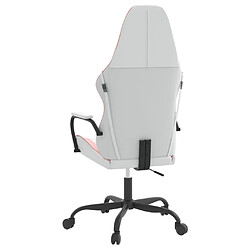 Maison Chic Chaise de jeu, Chaise gaming, Fauteuil gamer d'ordinateur,Chaise de Bureau Blanc et rose Similicuir -GKD13972 pas cher