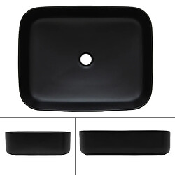 ML DESIGN MODERN LIVING Lavabo 51x40x13,5 cm en céramique noire ML-Design