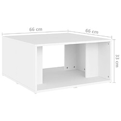 vidaXL Tables basses 4 pcs blanc 33x33x33 cm bois d'ingénierie pas cher