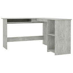 Maison Chic Bureau solide,Table de travail,Bureau d'ordinateur d'angle en forme de L Gris Béton 120x140x75 cm Aggloméré -GKD90591