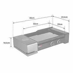 Acheter Plancha gaz 5660w plaque fonte émaillé 52x37cm - 795237 - SOMAGIC