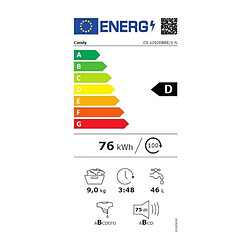 Lave-linge frontaux 9kg CANDY 1200tr/min 60cm D, CANCS1292DRRE