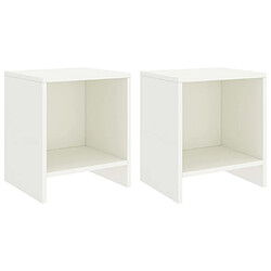 vidaXL Tables de chevet 2 pcs Blanc 35x30x40 cm Bois de pin massif