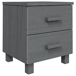 Avis Maison Chic Tables de chevet HAMAR 2pcs - Gris foncé 40x35x44,5cm Bois massif -MN18384