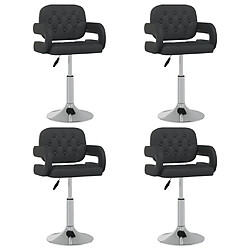 vidaXL Chaises pivotantes à manger lot de 4 Noir Similicuir