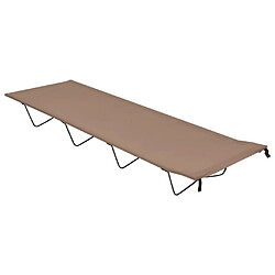 vidaXL Lit de camping 180x60x19 cm Tissu Oxford et acier Taupe