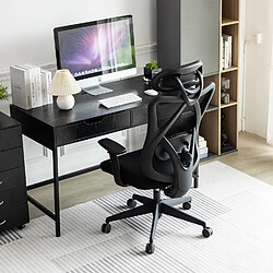 Acheter IKIDO Chaise de bureau, fauteuil de bureau ergonomique pivotant, réglable en hauteur, mécanisme d’inclinaison,chaise de bureau confortable à haut dossier,charge 150kg,Noir