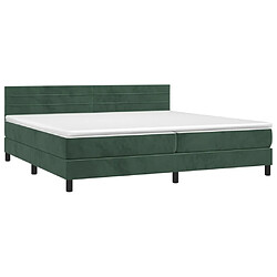 Avis Sommier à lattes LED,Cadre à lattes de lit avec matelas pour Adulte Vert foncé 200x200 cm -MN37759