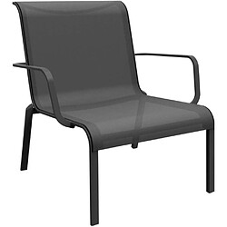 OCEO BY PROLOISIRS Fauteuil lounge pour l'extérieur en aluminium Cauro graphite, gris.