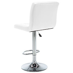 Acheter vidaXL Tabourets de bar lot de 2 blanc similicuir