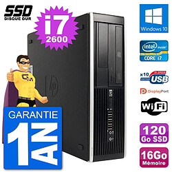 PC HP Compaq 6200 Pro SFF Intel i7-2600 RAM 16Go SSD 120Go Windows 10 Wifi - Occasion