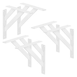 ML-Design 6x Équerres étagère mural support d'angle en aluminium blanc robuste 240x240 mm 